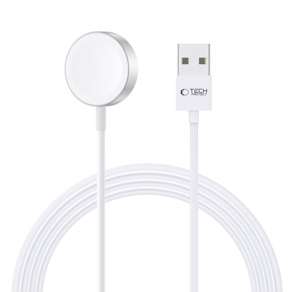 Tech-Protect UltraBoost Magnetic Induktiivne Laadija koos USB-A Connector jaoks Apple Watch 1.2m - valge