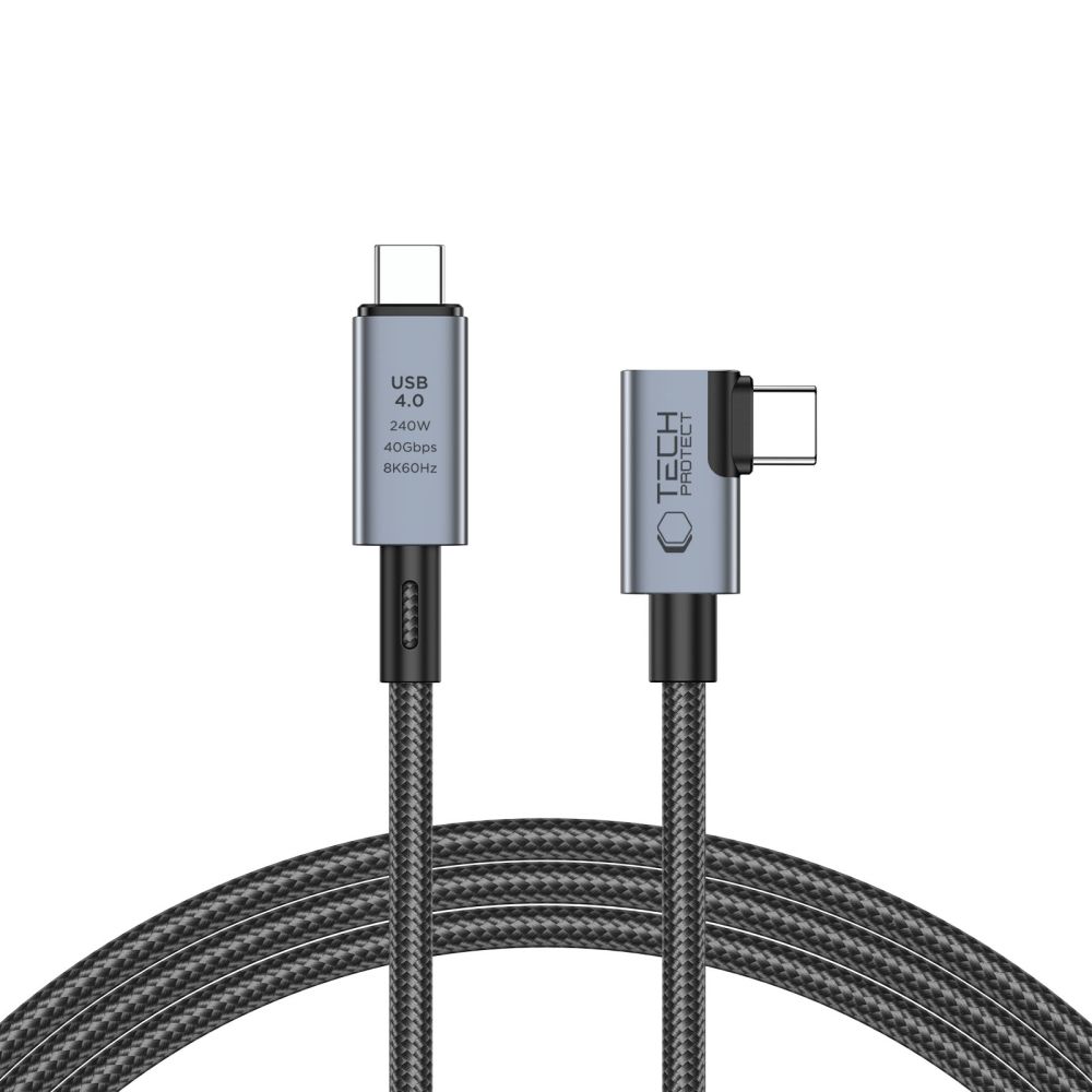 Tech-Protect UltraBoost Max L USB-C 4.0 (straight) / USB-C 4.0 (angled) PD 240W 8K 40Gbps 1.5m Kaabel - hall