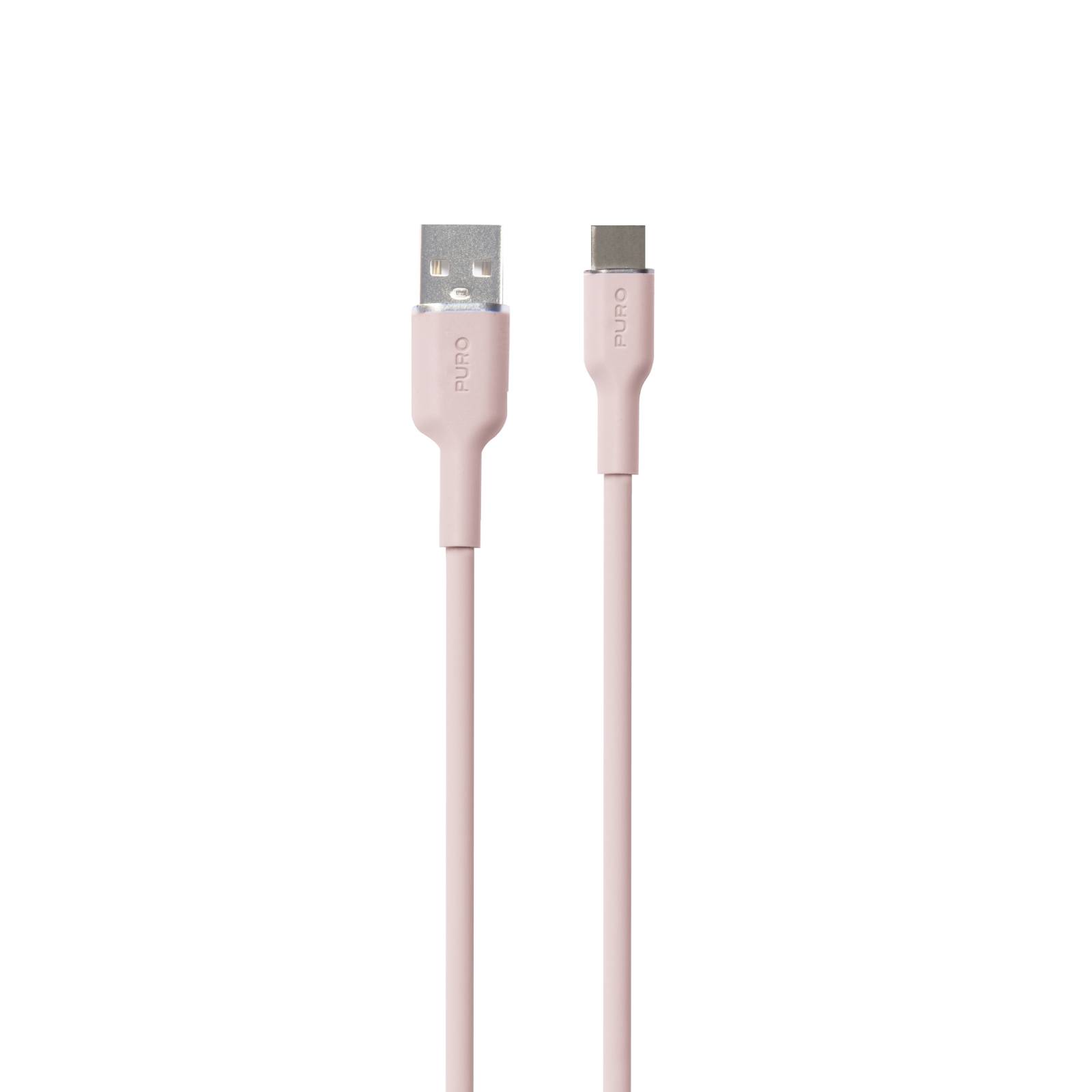 Puro Soft USB-A - USB-C Kaabel 1.5m - roosa