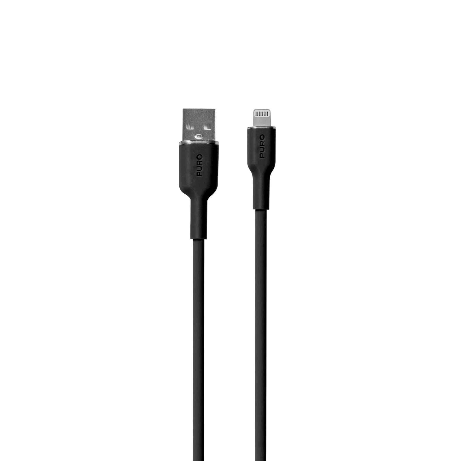 Puro Soft USB-A - Lightning Kaabel 1.5m Silicone - must