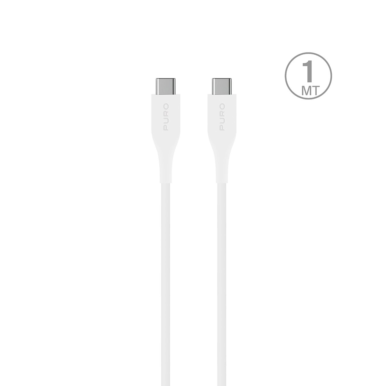 Puro Plain USB-C - USB-C 2A 1m Kaabel - valge