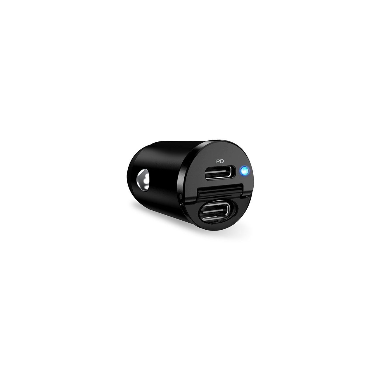 Puro Mini 30W Power Delivery 2 x USB-C Car Laadija - must