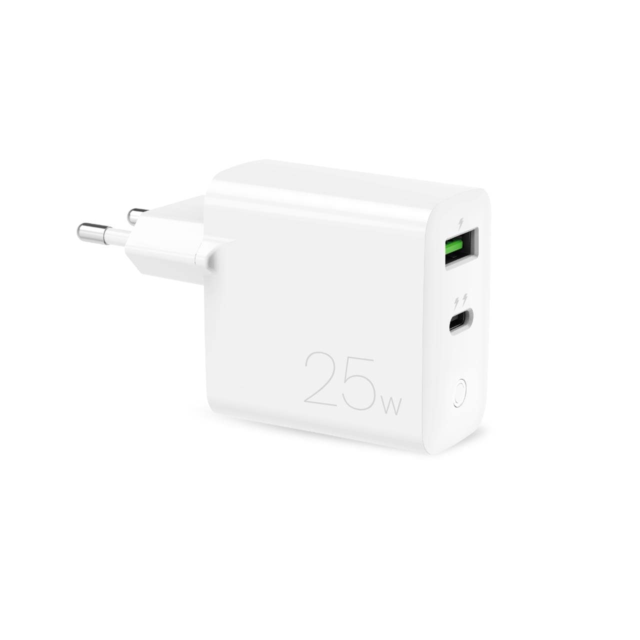 Puro 25W Power Delivery USB-A USB-C Wall Laadija - valge