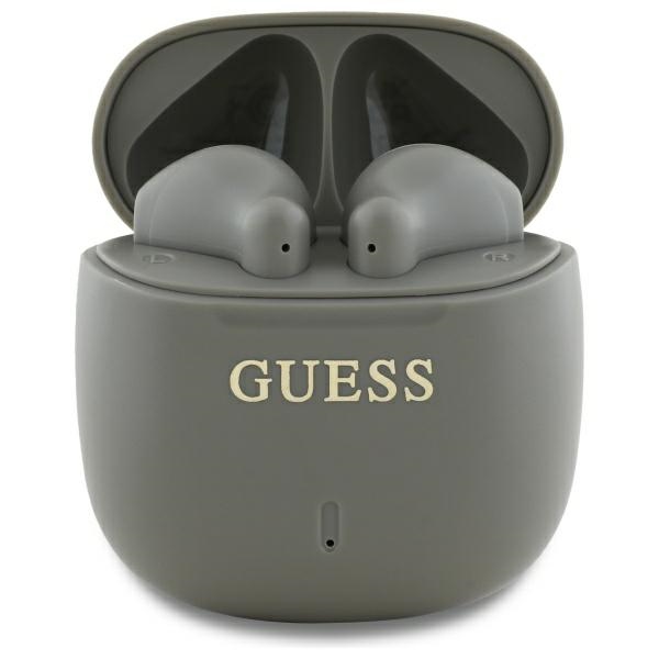 Guess Bluetooth kõrvaklapid GUTWSJ14ESGE TWS + docking station taupe Printed Classic Logo