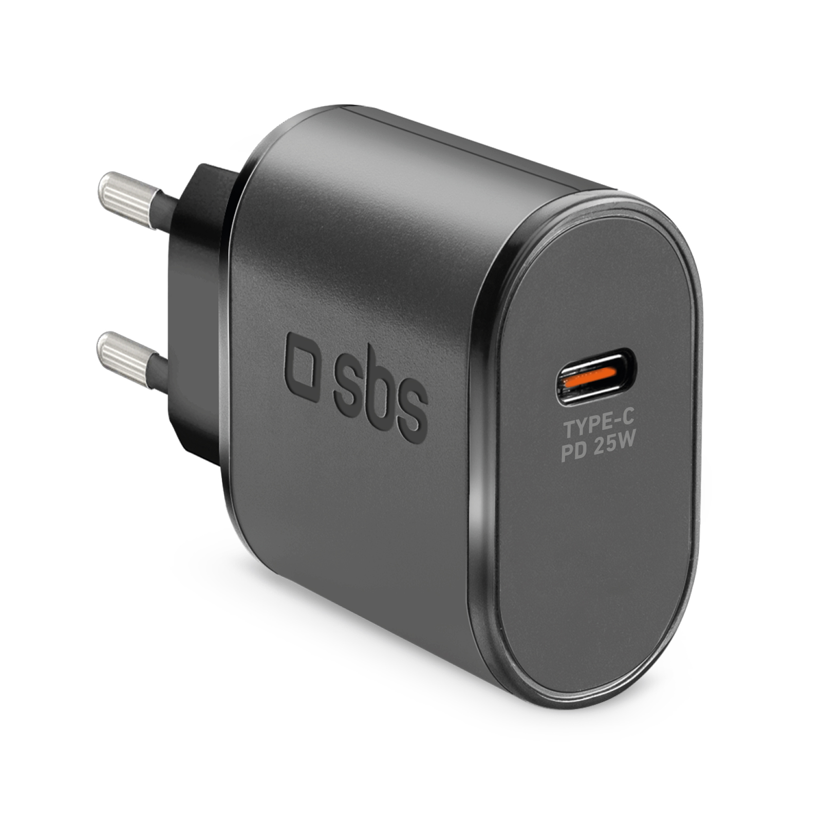 SBS TETR1CPD25 25W USB-C Wall Laadija koos Power Delivery - must
