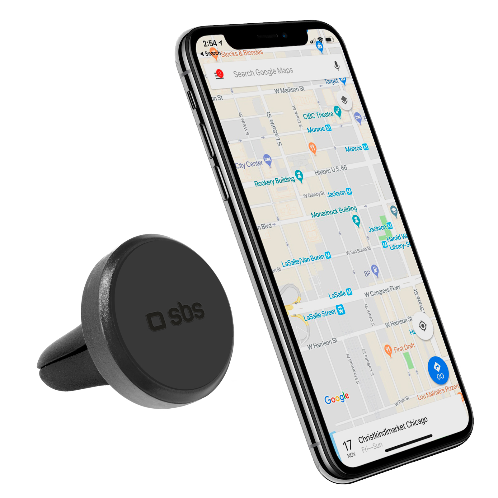 SBS TESUPPEASYMAGK smartphone hoidja magnetic, jaoks air vent - must