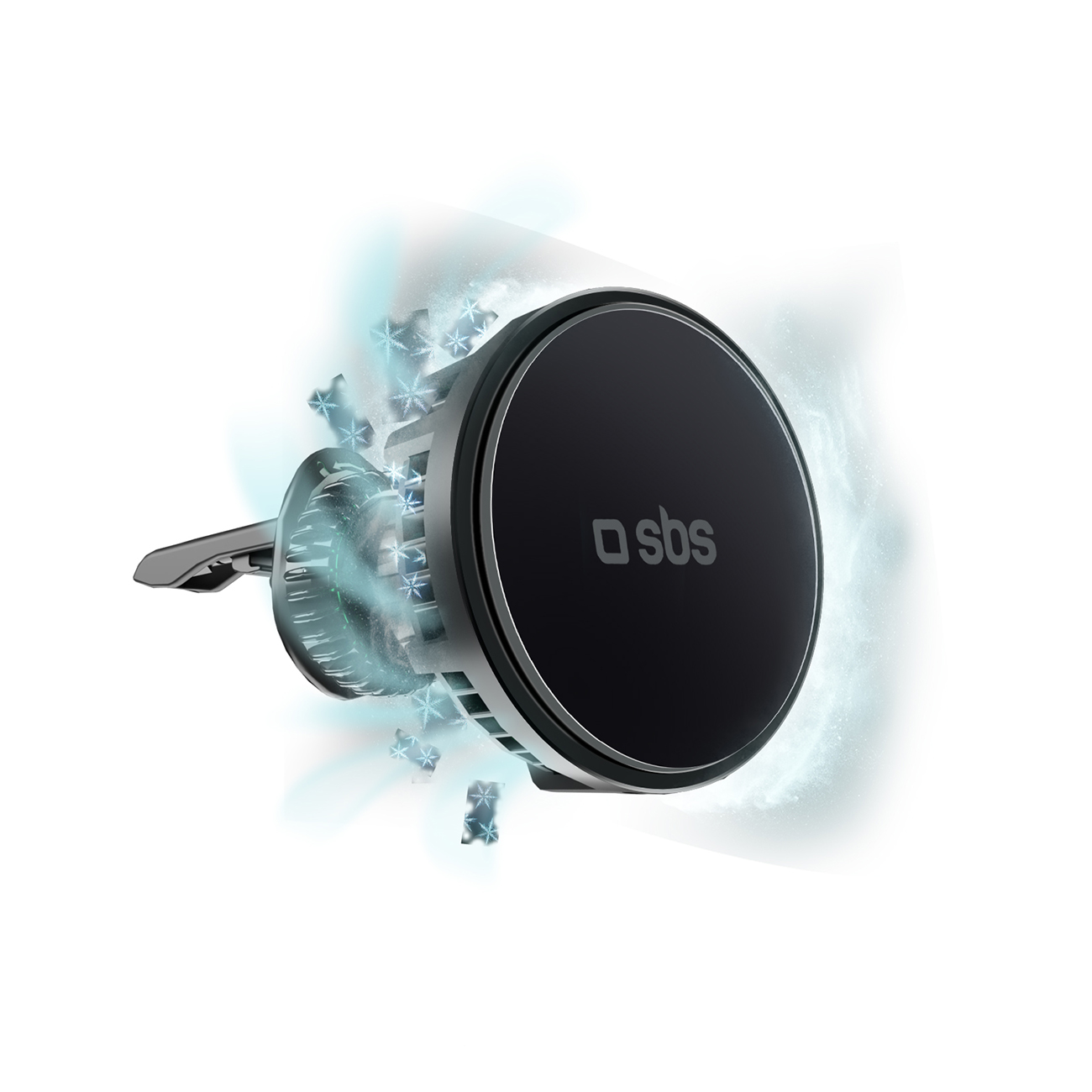 Smartphone hoidja koos induktiivne laadija SBS TESUPFANWIR15W 15W jaoks air vent, koos cooling - must