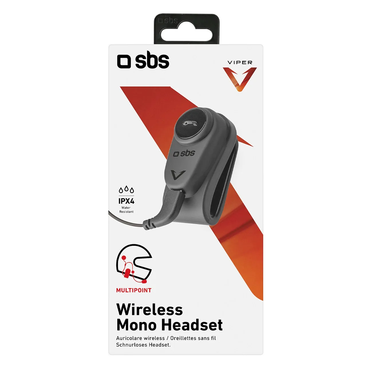 SBS TEEARSETMONOMOTOBTK mono juhtmevaba headset jaoks motorcycle helmet - must