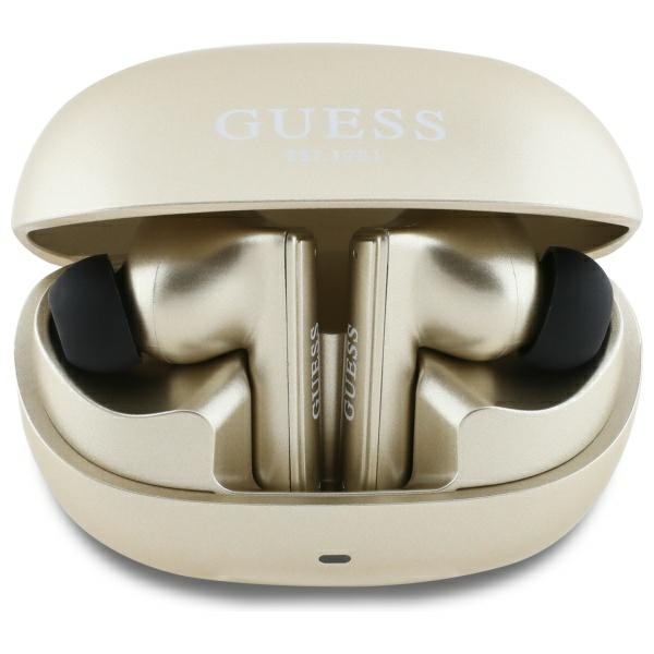 Guess Bluetooth kõrvaklapid GUTWST88MCTGD TWS + docking station gold/gold Capsule Printed Logo