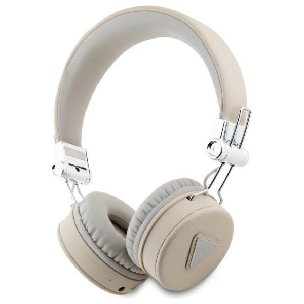 Guess Bluetooth on-ear kõrvaklapid ENC GUBH70PGTSPSE beige/beige Grained Classic Round Shape