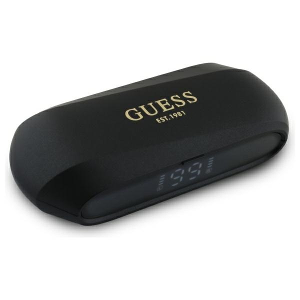 Guess Elongated Metallic Printed Logo Bluetooth TWS Kõrvaklapid + Docking Station - Must