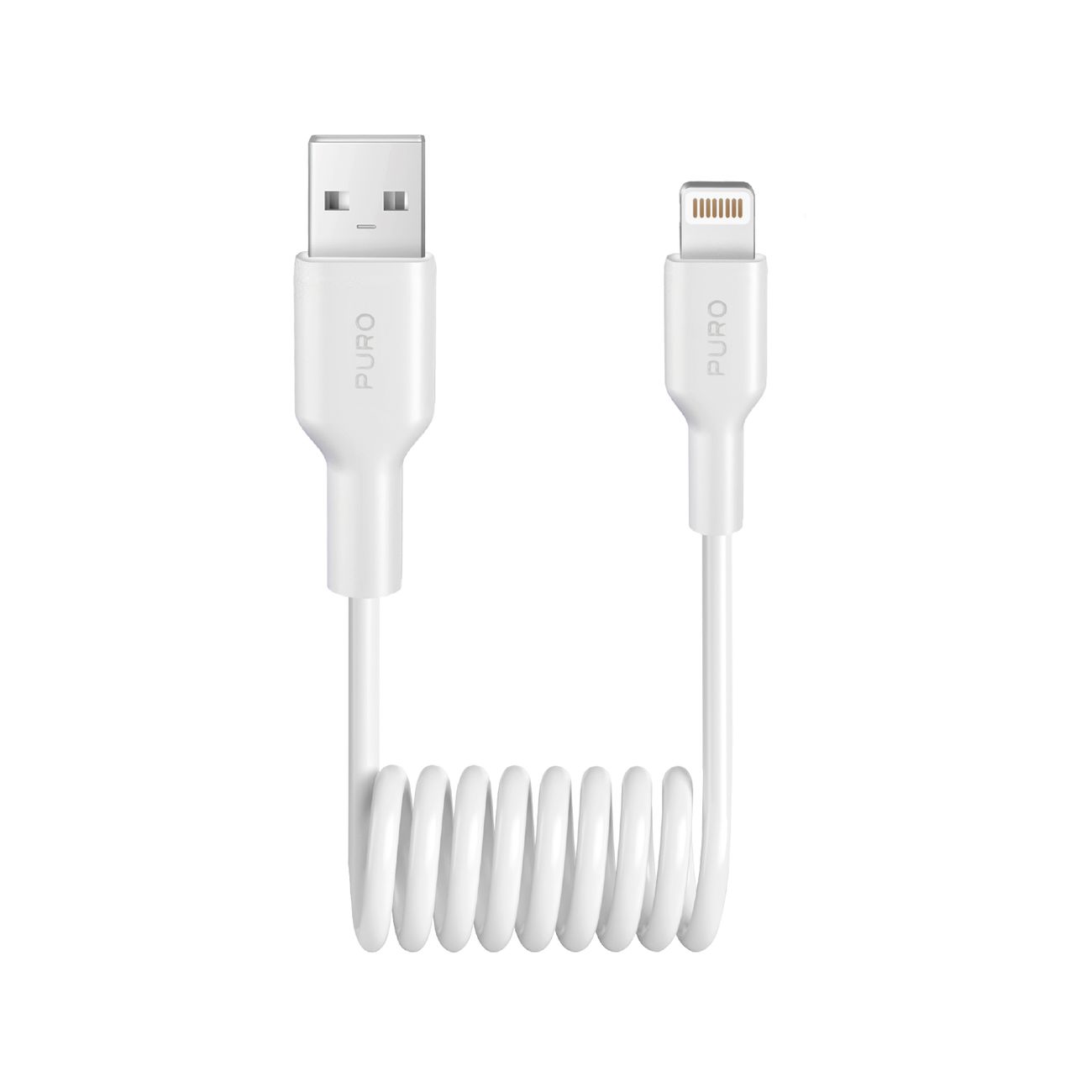 Puro 12W USB-A - Lightning Spiral Kaabel 1m - valge