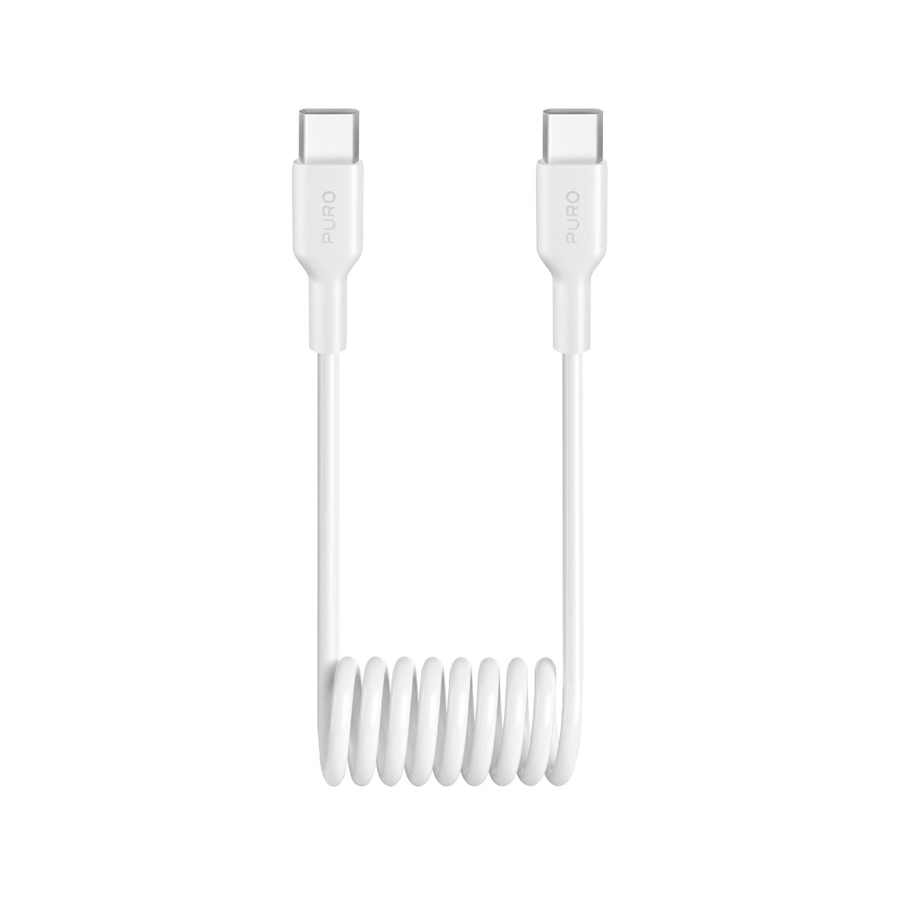 Puro 25W USB-C Spiral Kaabel - USB-C 1m - valge