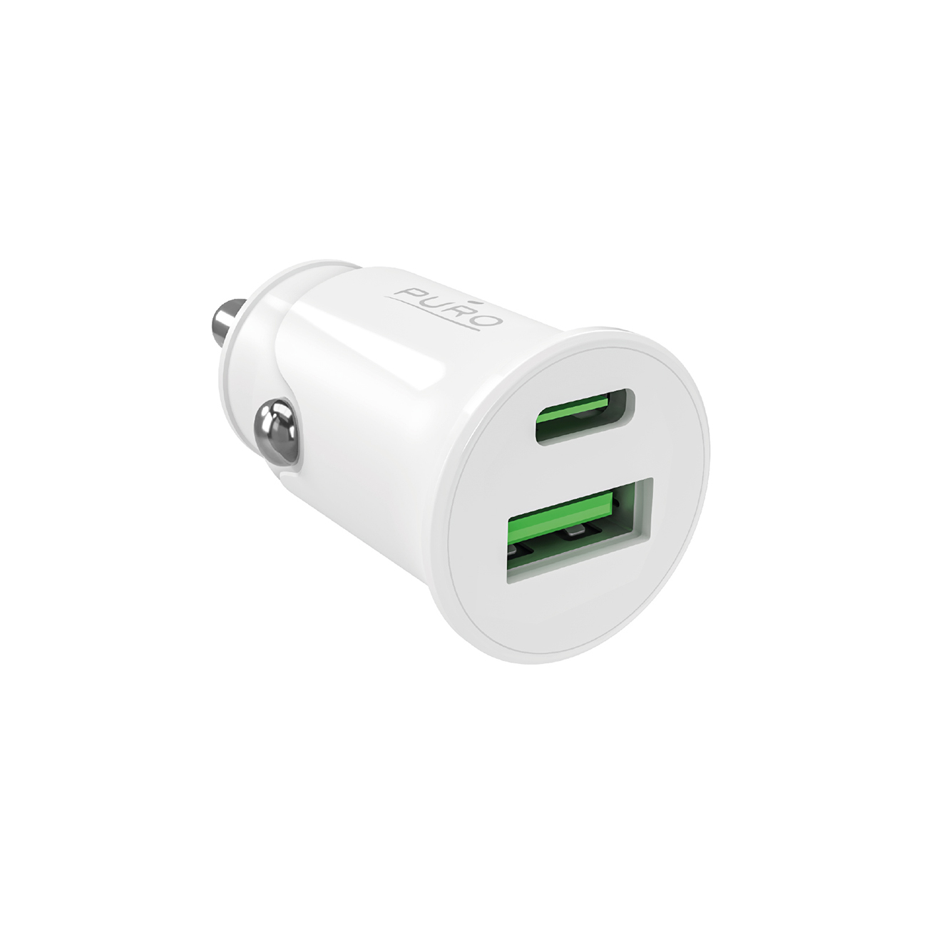 Puro Pro Lite Car Laadija 1x USB-A + 1x USB-C Power Delivery 20W - valge