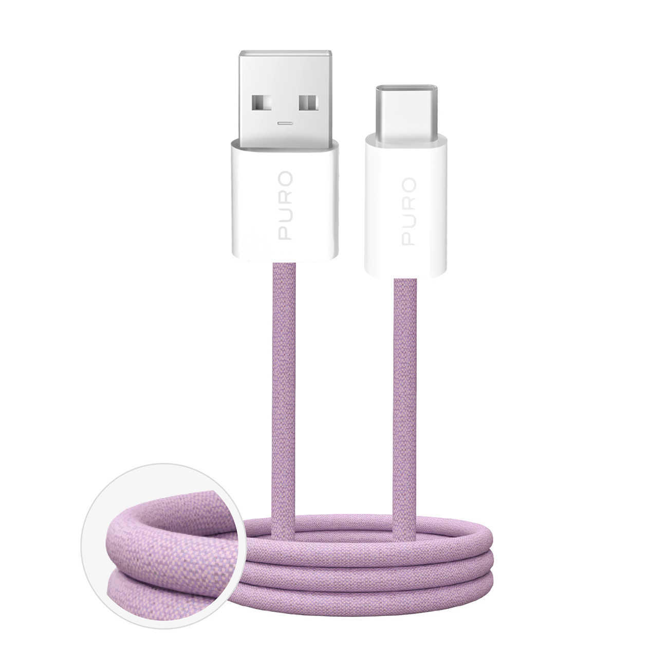 Puro Fabrik 2.0 10W USB-A - USB-C Braided Kaabel 1.5m - roosa