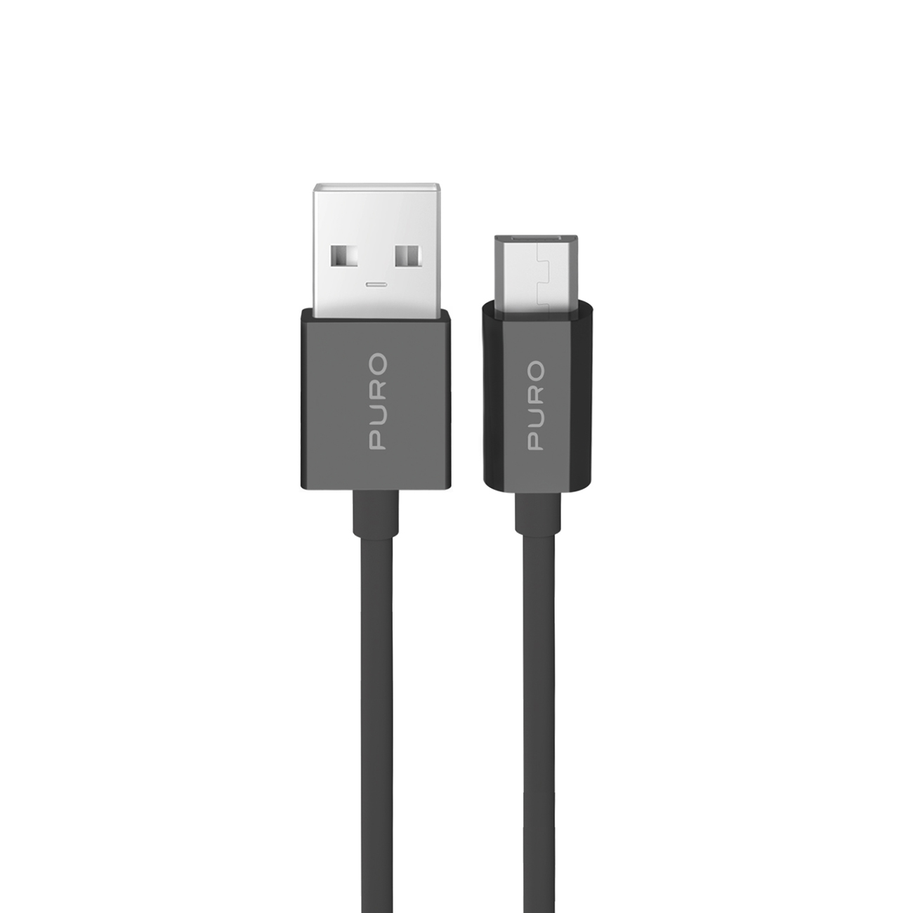 Puro 12W TPE USB-A - microUSB 2m Kaabel - must