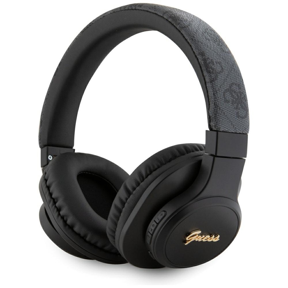 Guess Leather Tone On Tone Script Bluetooth 4G Over-Ear Kõrvaklapid - Must