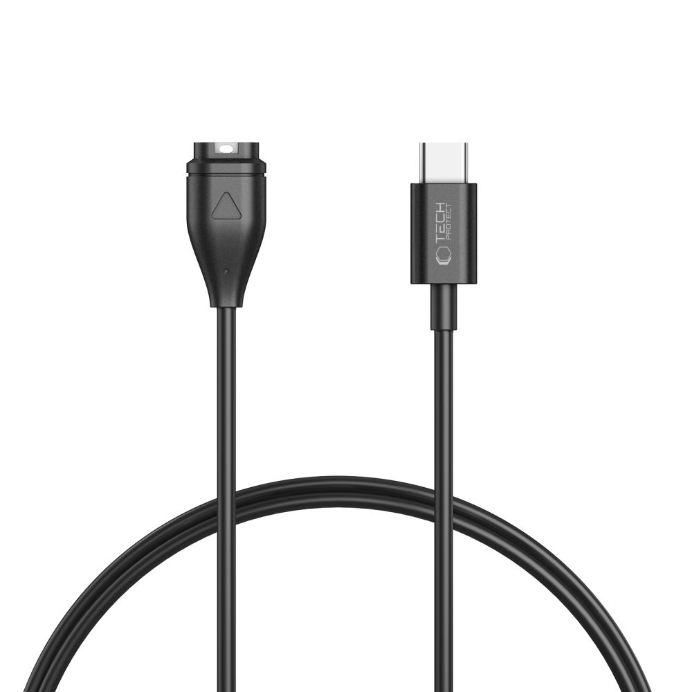 Tech-Protect MC04 UltraBoost USB-C laadimiskaabel Garmin-kellale 1 m, must