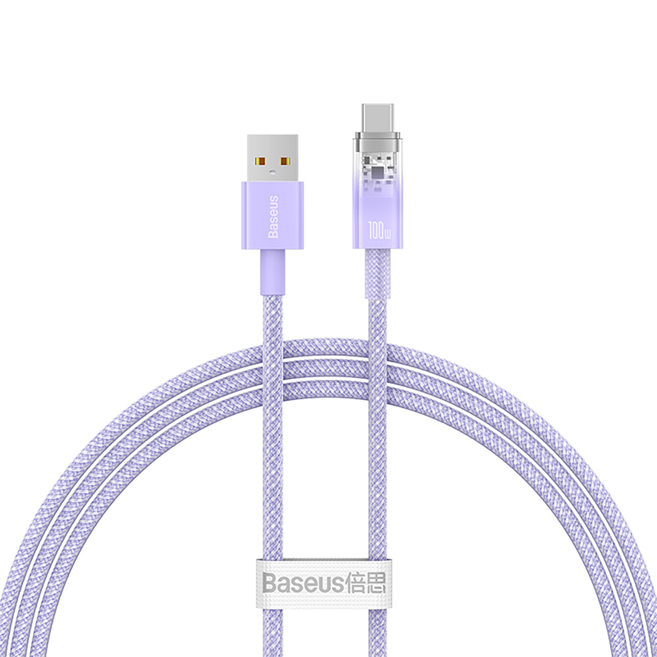 Baseus Explorer 100W USB-A - USB-C Kaabel with Intelligent Temperature Sensor 1m - Purple