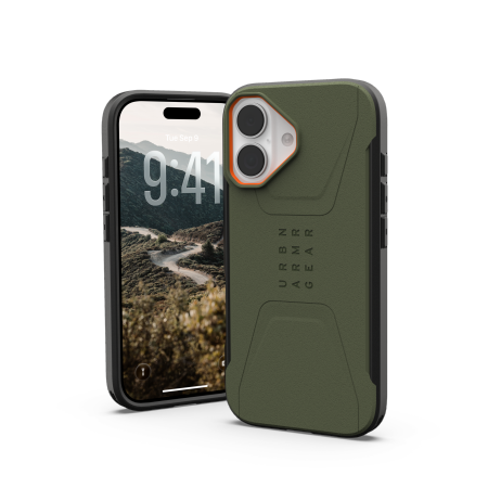 UAG Civilian MagSafe ümbris jaoks iPhone 17 - olive and oranž