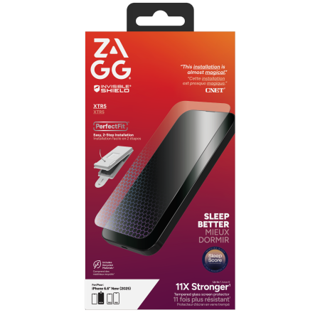 ZAGG Invisibleshield Glass XTR5 Graphene Ekraanikaitse with sinine Light Filter jaoks iPhone Air