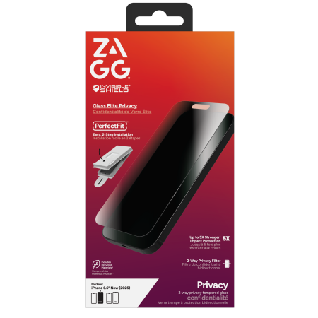 ZAGG Invisibleshield Glass Elite Privacy Glass jaoks iPhone Air