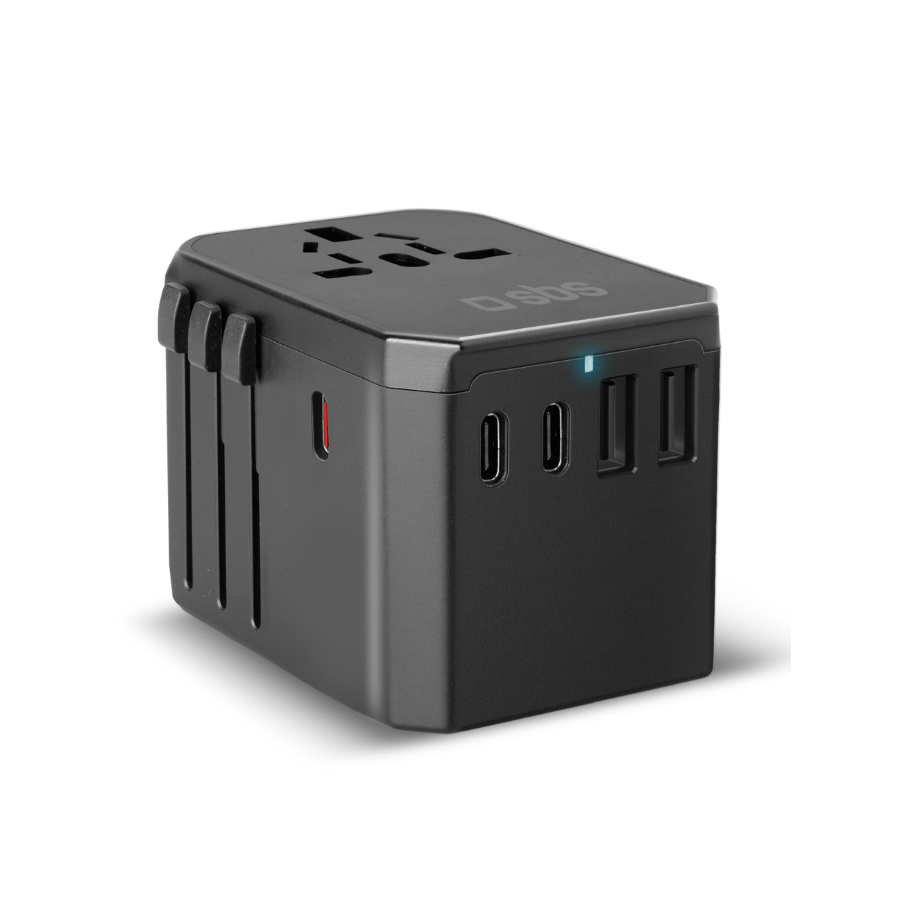 SBS Universal GaN Travel Adapter 70W 3xUSB-C 2xUSB-A with Ümbris - Must