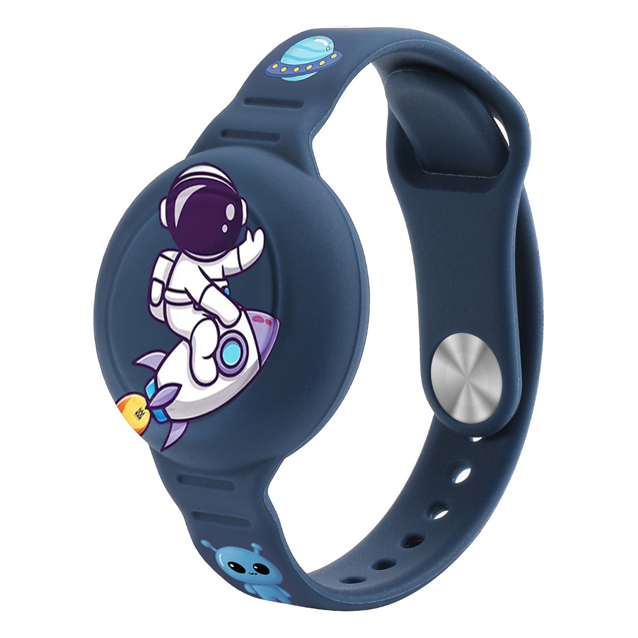 AirTag Ümbris Silikoon Wristband jaoks Laste - tumesinine sinine koos Astronaut
