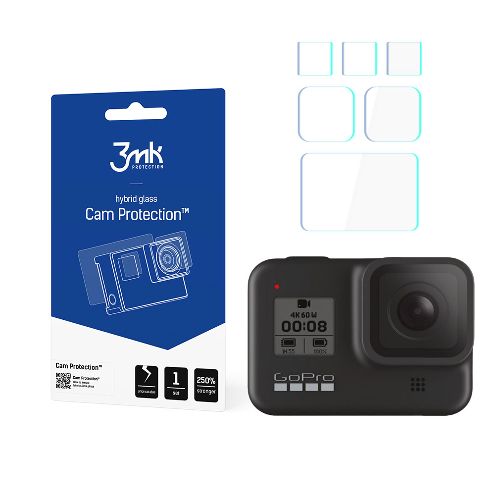 3mk Cam Protection Glass jaoks GoPro HERO 8 must