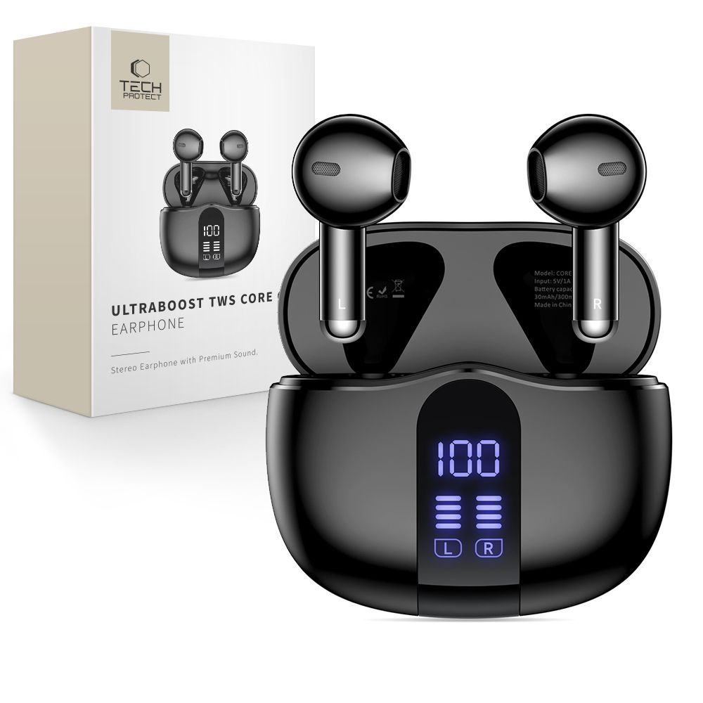 Tech-Protect UltraBoost TWS Core G2 Kõrvaklapid - Must