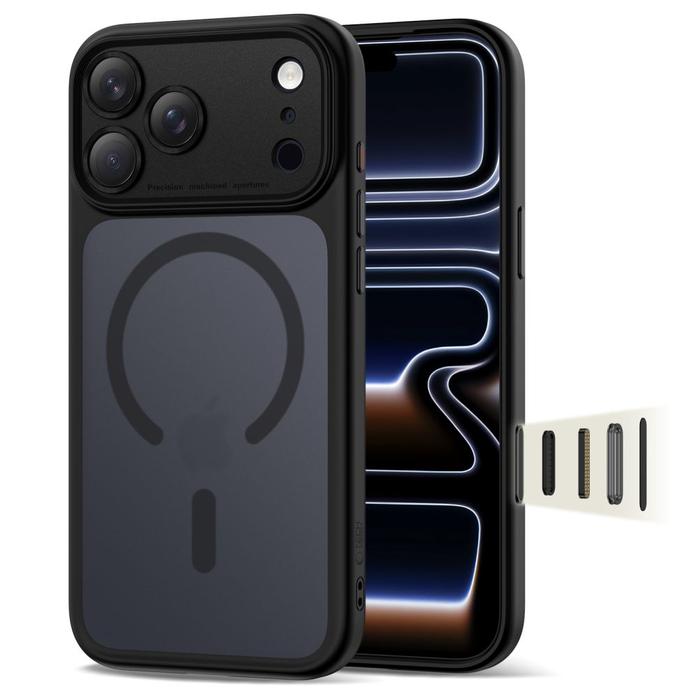 Tech-Protect Magpeak Magsafe CC Ümbris jaoks iPhone 17 Pro Max - Matte must