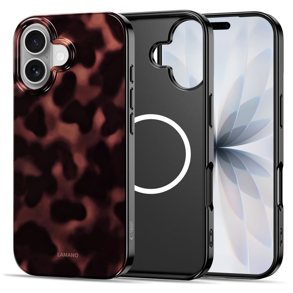 Tech-Protect Lamano MagSafe ümbris jaoks iPhone 16 - must and punane