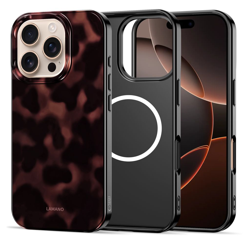 Tech-Protect Lamano MagSafe ümbris jaoks iPhone 16 Pro - must and punane