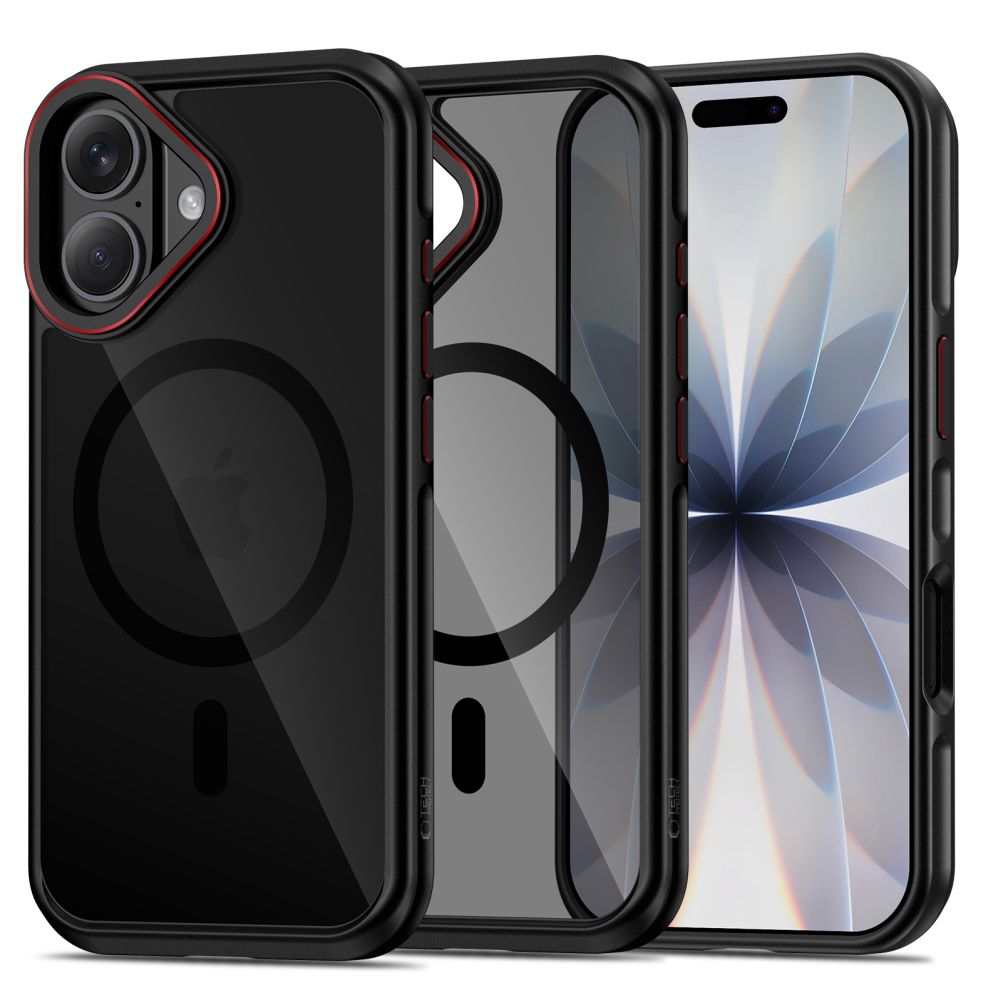 Tech-Protect MagHybrid MagSafe Ümbris jaoks iPhone 17 - Must and Punane