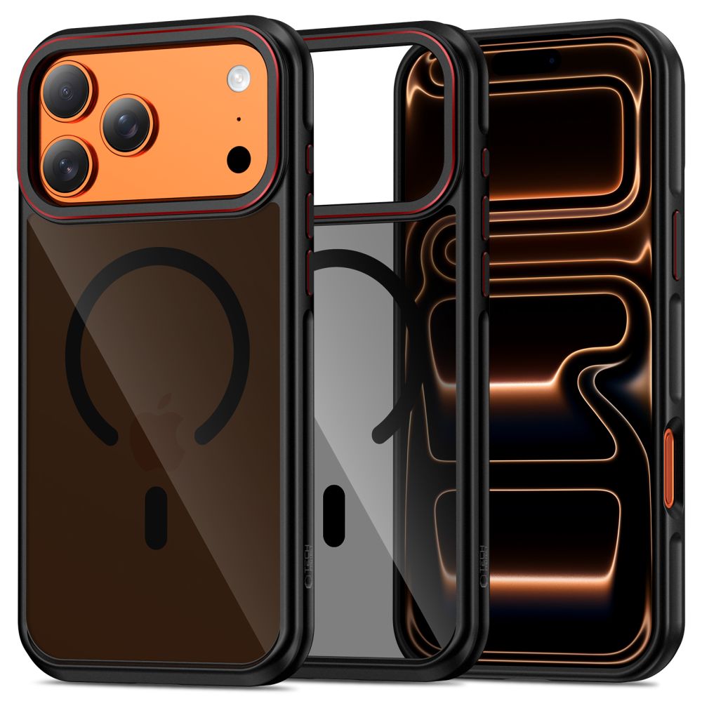 Tech-Protect MagHybrid MagSafe Ümbris jaoks iPhone 17 Pro Max - Must and Punane