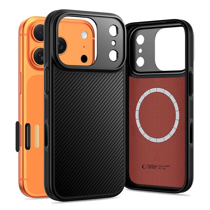 Tech-Protect Kevlar Aramid MagSafe ümbris jaoks iPhone 17 Pro Max - must