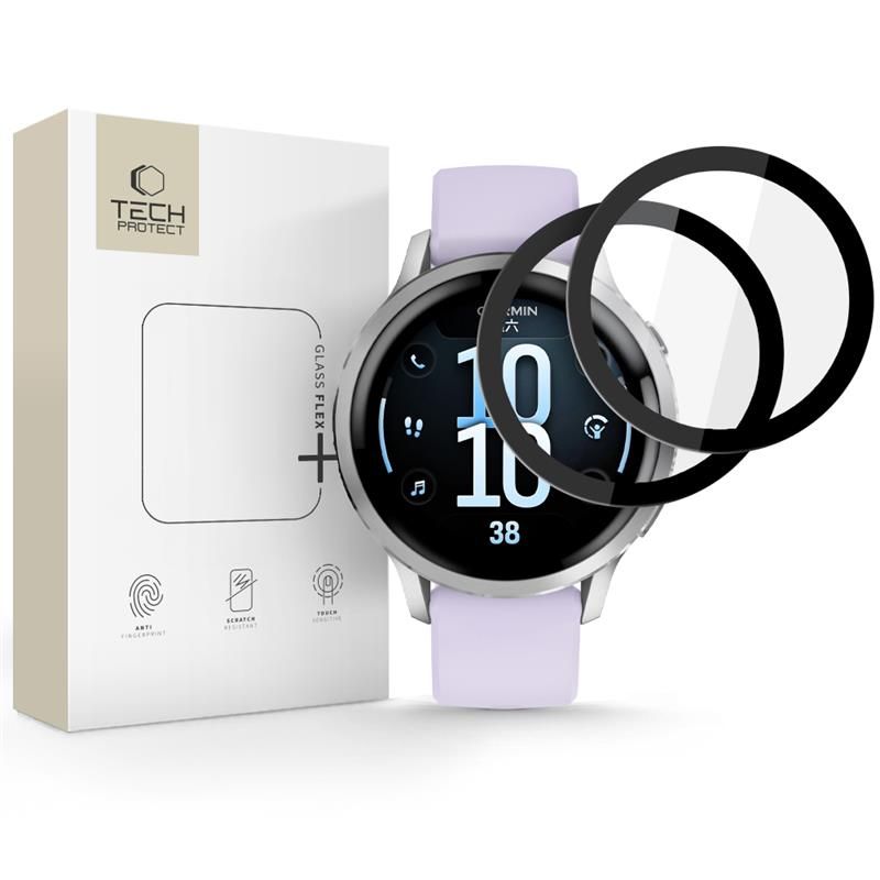 Tech-Protect Glass Flex+ 2-pack jaoks Garmin Venu 4 41mm - must
