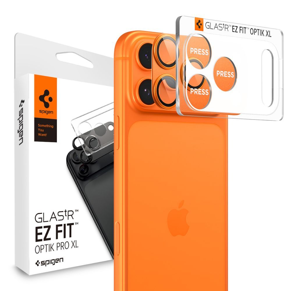 Spigen Optik Pro XL Camera Lens Glass jaoks iPhone 17 Pro Max - oranž