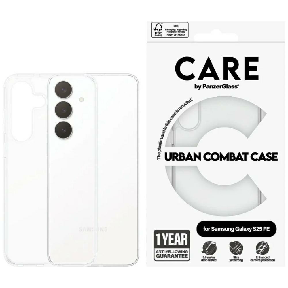 CARE by PanzerGlass Flagship Urban Combat Ümbris jaoks Samsung Galaxy S25 FE - Läbipaistev