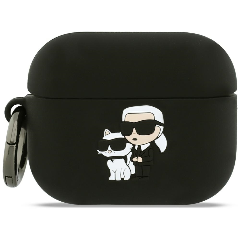 Karl Lagerfeld Silicone Karl & Chaupette Head 3D Ümbris jaoks AirPods Pro 3 - must