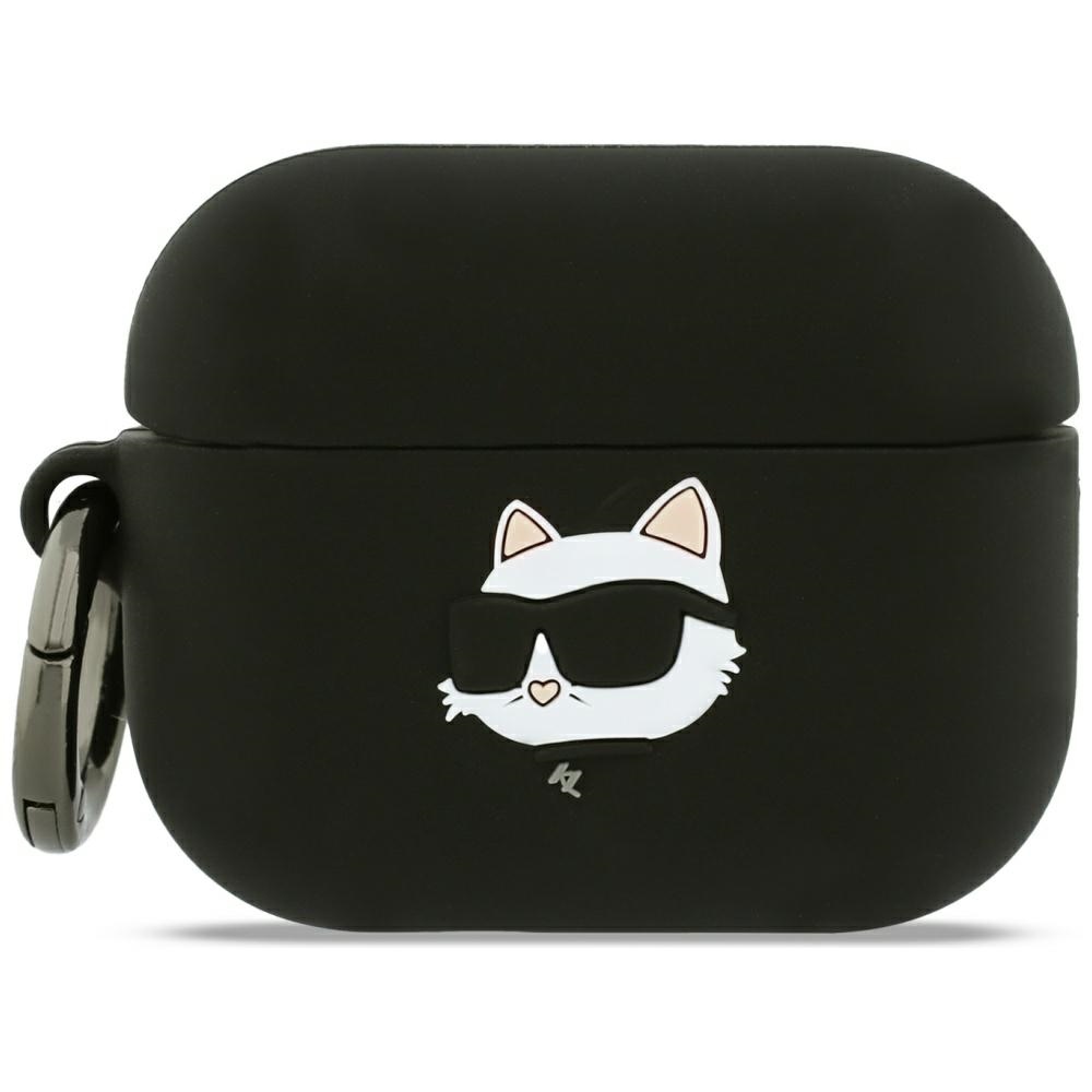 Karl Lagerfeld Silicone Choupette Head 3D Ümbris jaoks AirPods Pro 3 - must