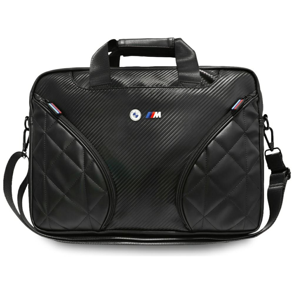 BMW Carbon Pockets & Metal Logo 16" Laptop Bag - must