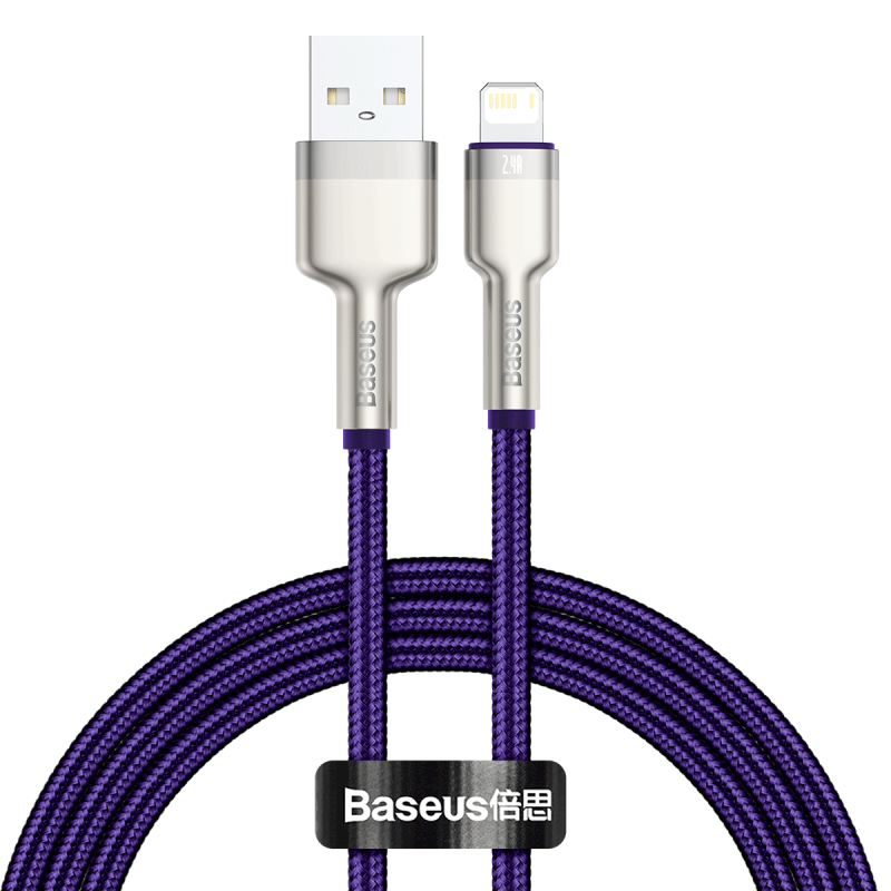 USB kaabel jaoks Lightning Baseus Cafule, 2.4A, 1m (purple)