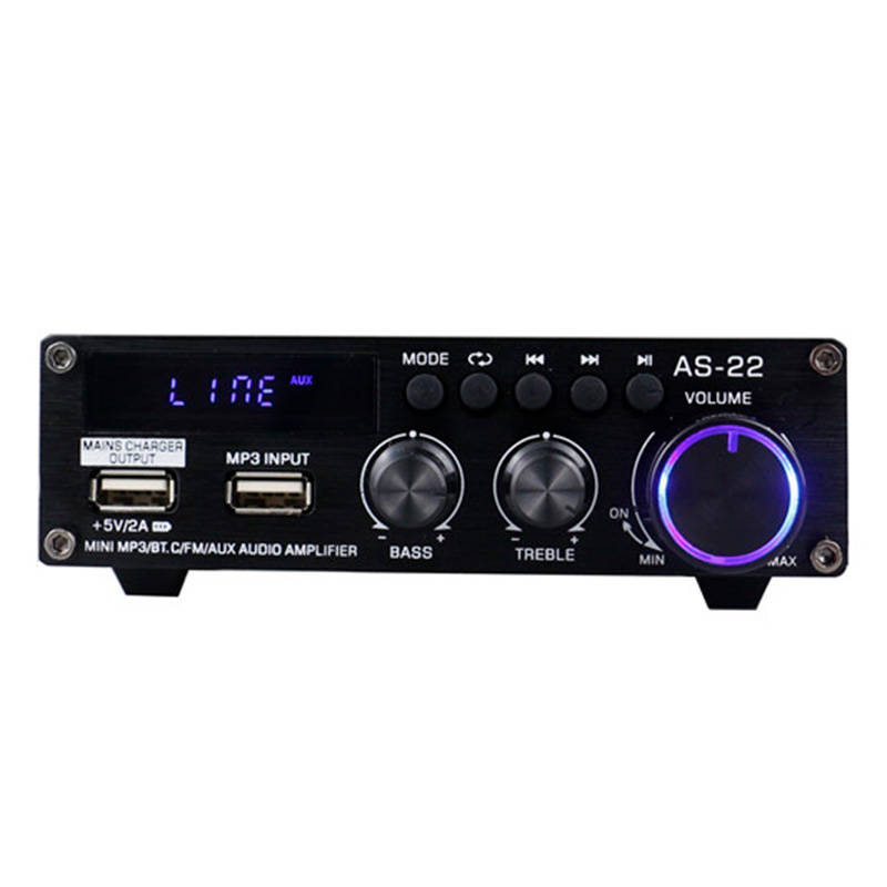 Blitzwolf AS-22 audio amplifier, 45W, Bluetooth 5.0, USB + kaugjuhtimispult (must)