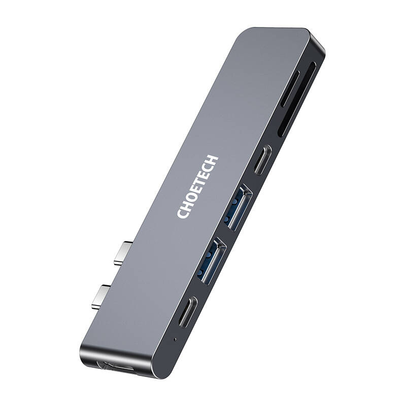 Dokkimisjaam Choetech HUB-M14 jaoks Macbook Pro, 7-in-2 USB-C, Thunderbolt 3 (hõbedane)