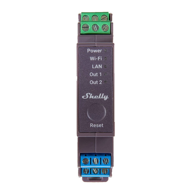 Shelly Pro 2 DIN Rail 2-channel Relay, WiFi/LAN