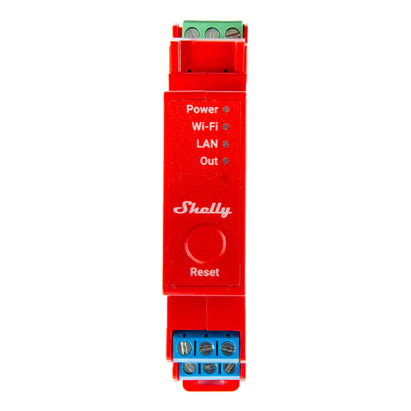 Shelly Pro 1PM DIN Rail Lüliti koos Power measurement, 1 channel, WiFi/LAN
