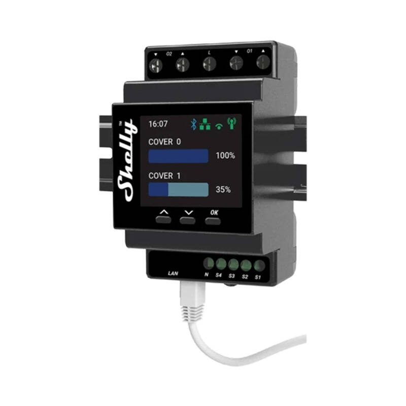 Shelly Pro Topelt Ümbris PM DIN Rail Topelt Kontroller, WiFi (Power measurement)