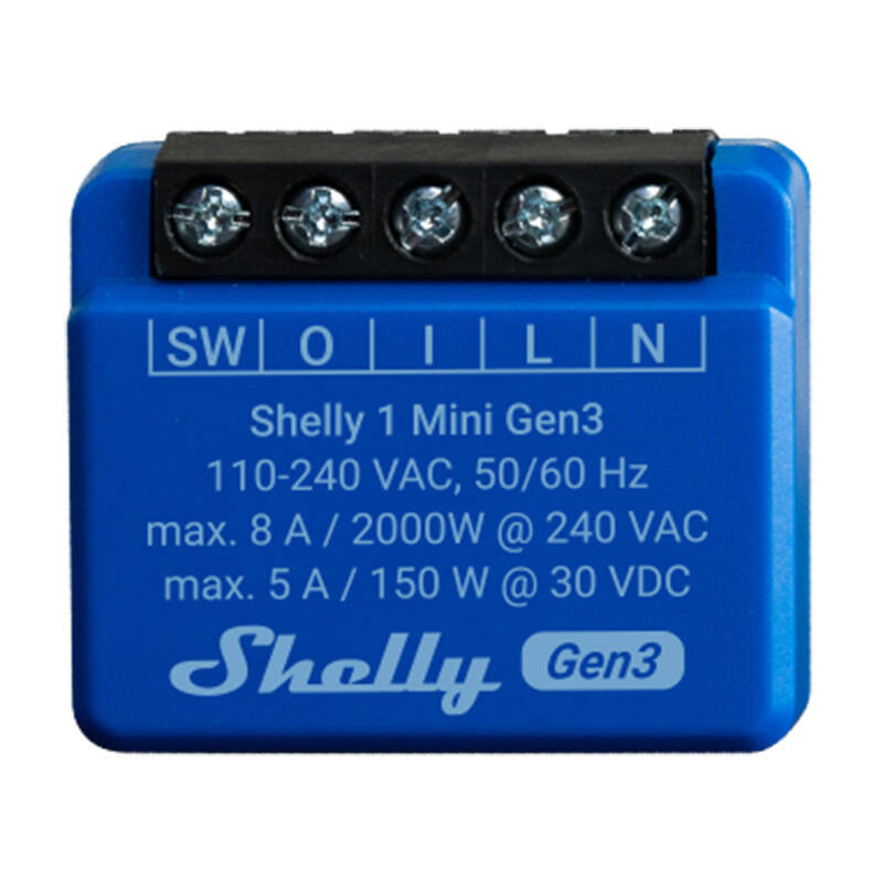 Shelly 1 Mini Gen3 Kontroller, WiFi/Bluetooth