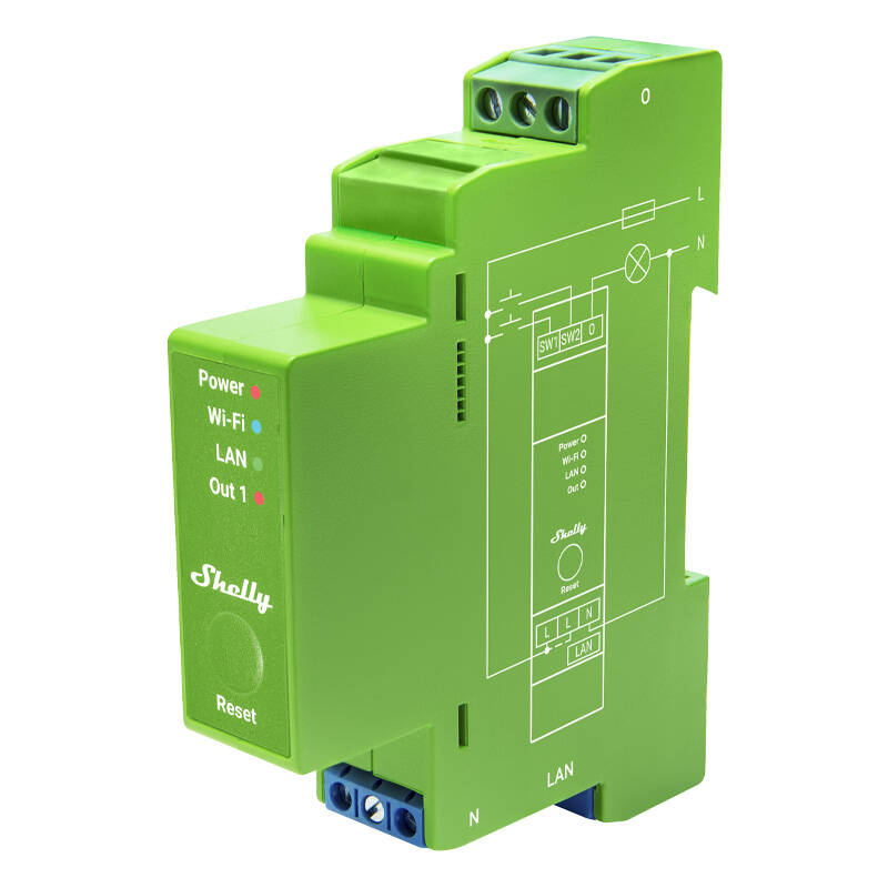 Shelly Pro Dimmer 1 DIN Rail Nutikas Lüliti, 1-channel
